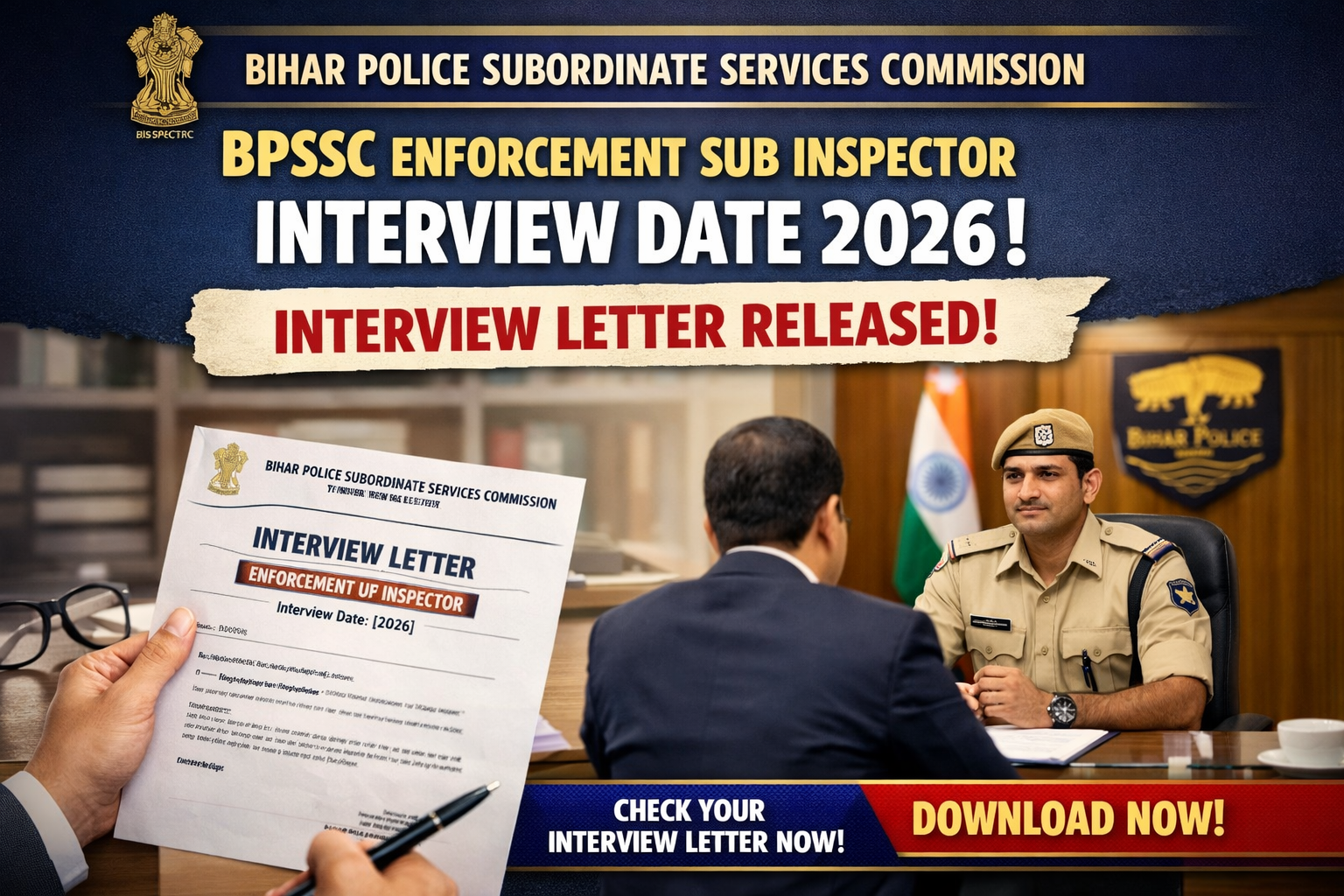 BPSSC Enforcement Sub Inspector Interview Date 2026 | Interview Letter Released