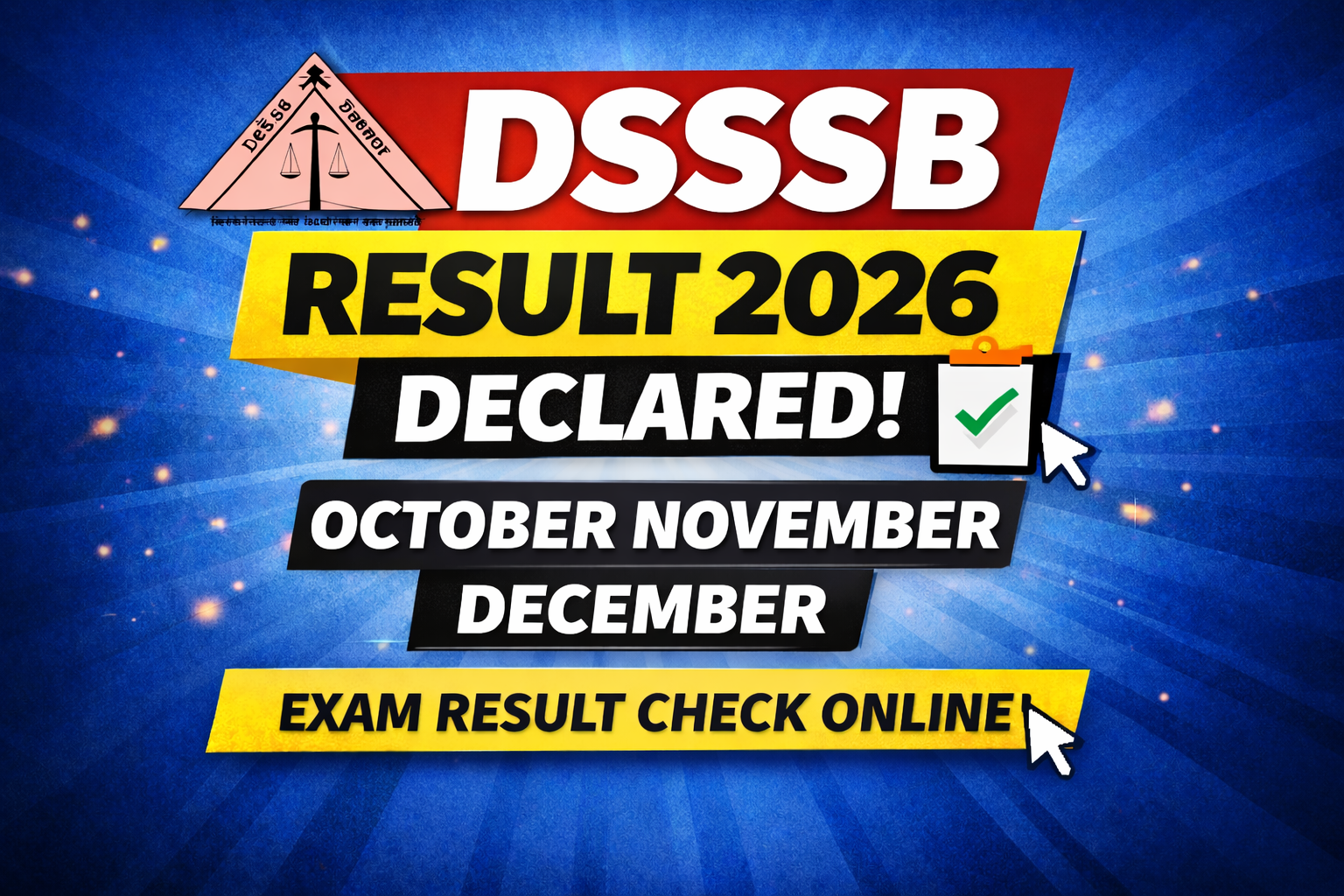 DSSSB Result 2025 Declared | October November December Exam Result Check Online