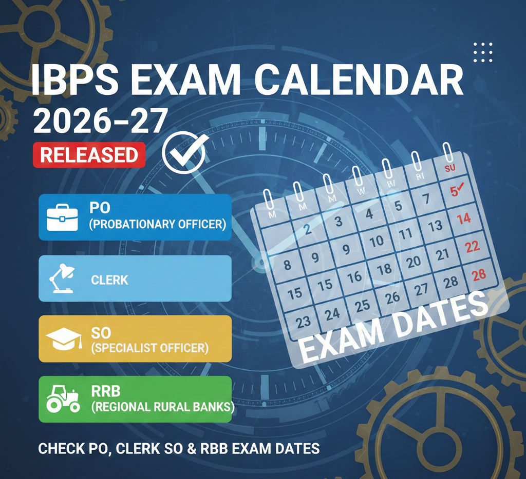 IBPS Calendar 2026–27 Released: Check PO, Clerk, SO & RRB Exam Dates