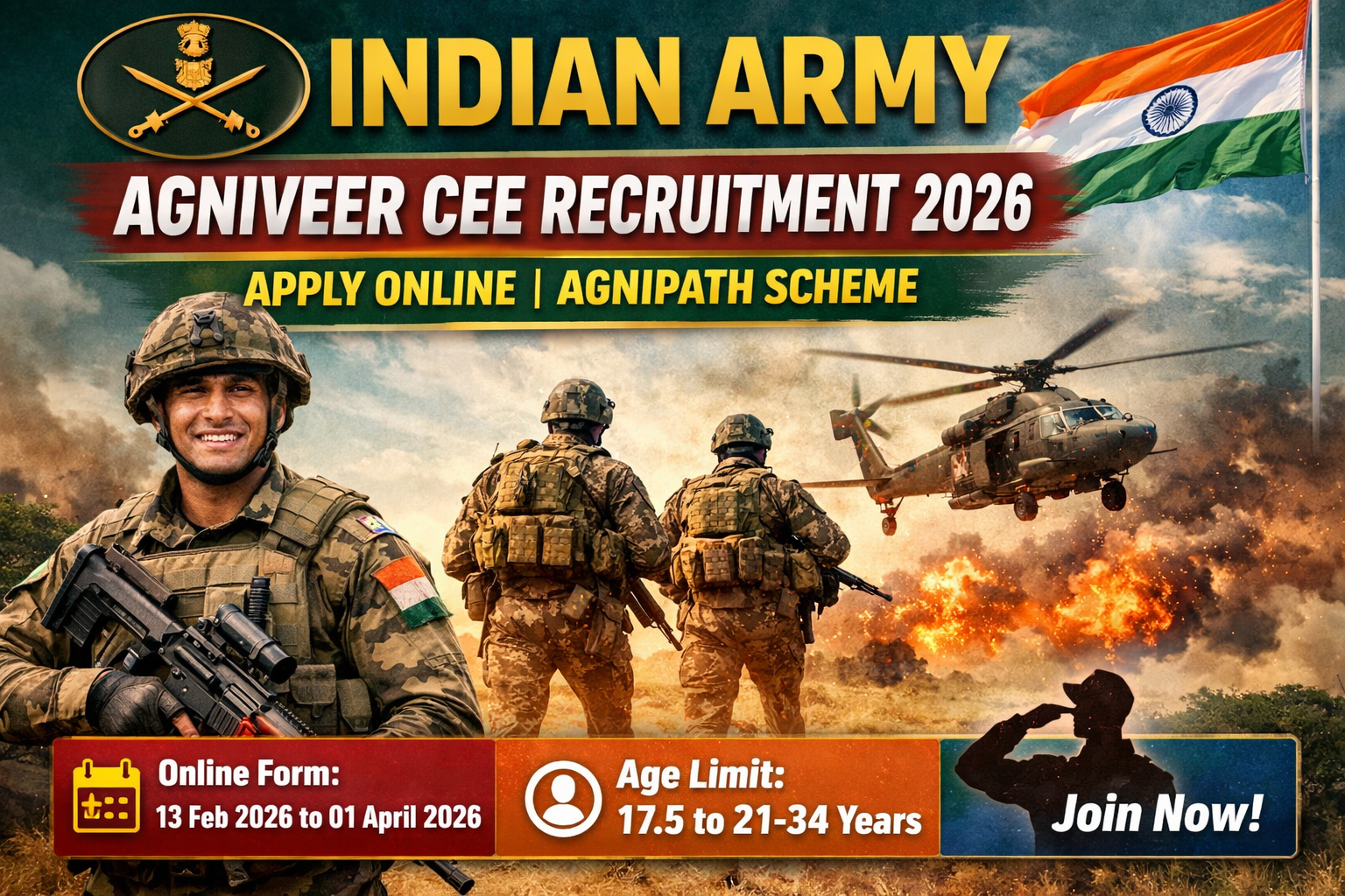Indian Army Agniveer CEE Recruitment 2026 |  Apply Online | Agnipath Scheme