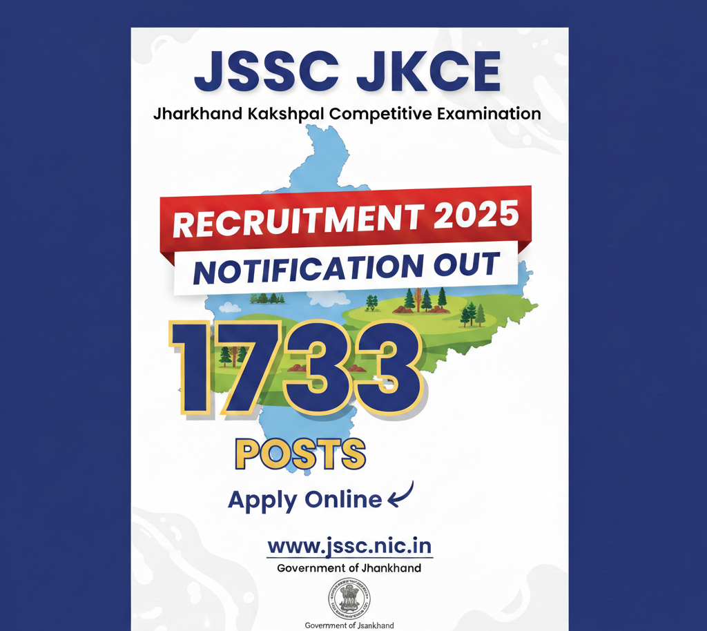 JSSC JKCE (Jharkhand Kakshapal Competitive Examination) Recruitment 2026 Notification Out for 1733 P