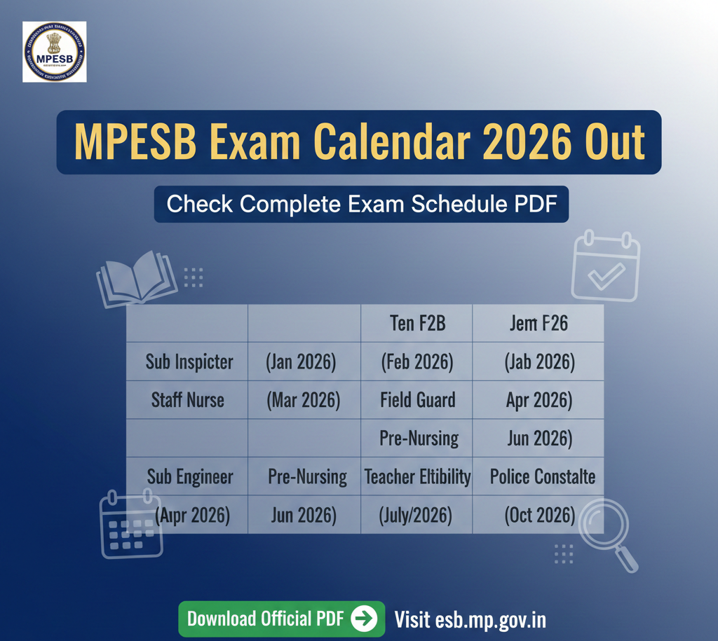 MPESB Exam Calendar 2026 Out – Download MPESB Exam Schedule PDF