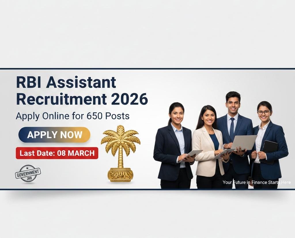 RBI Assistant Recruitment 2026 Apply Online for 650 Posts | Last Date 08 March