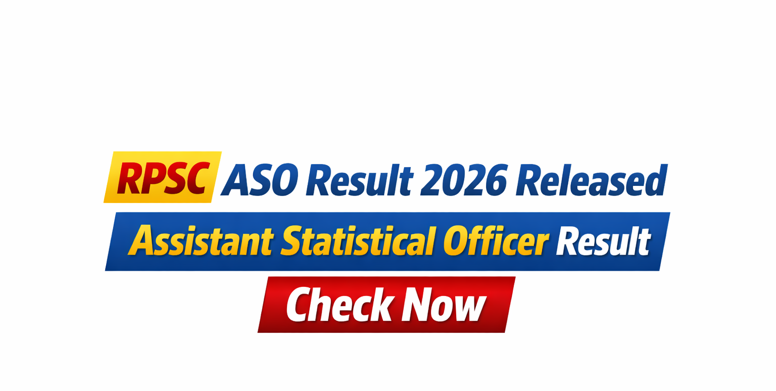 RPSC ASO Result 2026 Released | Assistant Statistical Officer Result Check Now