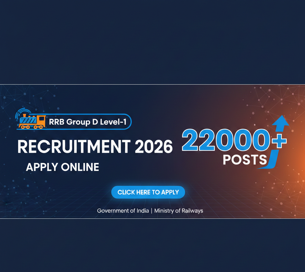 RRB Group D Level-1 Recruitment 2026 – Apply Online for 22000+ Posts