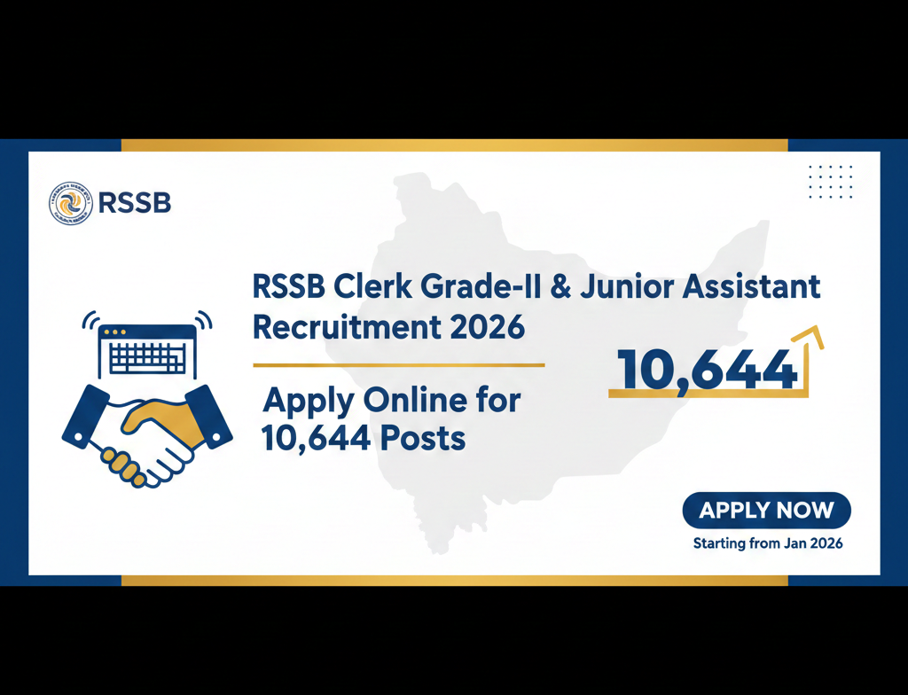 RSSB Clerk Grade-II & Junior Assistant Recruitment 2026 – Apply Online for 10,644 Posts